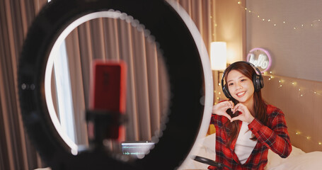 woman live stream at home