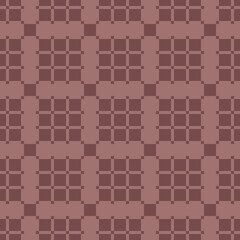 Geometric squares pattern. Vector abstract seamless texture with square grid, grill, lines, net, lattice. Simple modern background in brown color. Stylish repeat geo design for decor, package, fabric