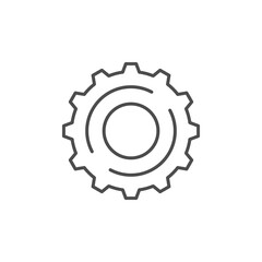 Cogwheel line icon or mechanical concept