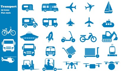 Transports en 25 icônes