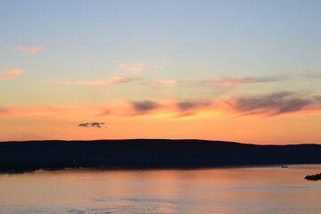 sunset over the river