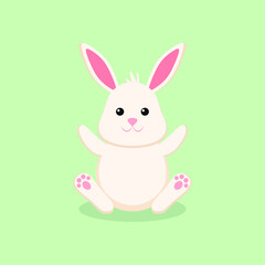 Easter bunny. Vector illustration in a flat style.