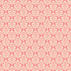 Red damask seamless pattern. Classic elegant background. Decorative vector illustration