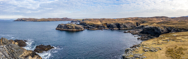 Aerial view of the coastline at Dawros in County Donegal - Ireland