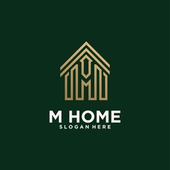 Set creative letter m building , m home  real estate logo template