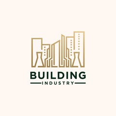 Set of modern building logo design template