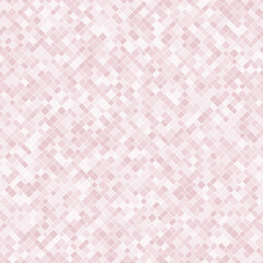 Vector pixel background texture. Abstract seamless pattern with small colorful squares, diamonds, rectangles, pixel mesh. Pink geometric backdrop. Modern repeat design for decor, wallpaper, print, web