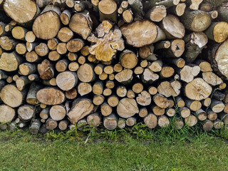 pile of firewood on grass