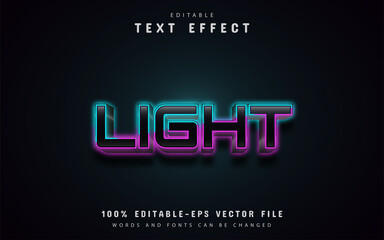 Light neon style text effect
