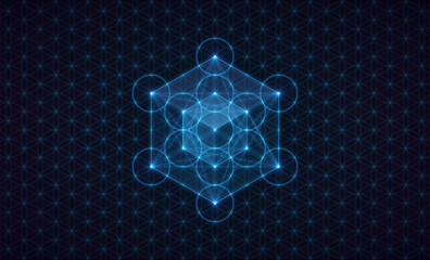 Metatron cube, sacred geometry symbol. Vector illustration.