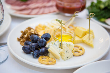 delicious canapes and snacks on the table