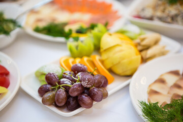delicious canapes and snacks on the table