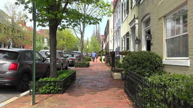 Types of the Georgetown National Historic Landmark District.  Washington, D.C., USA