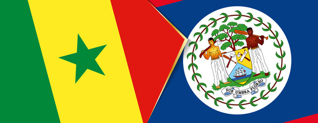 Senegal and Belize flags, two vector flags.