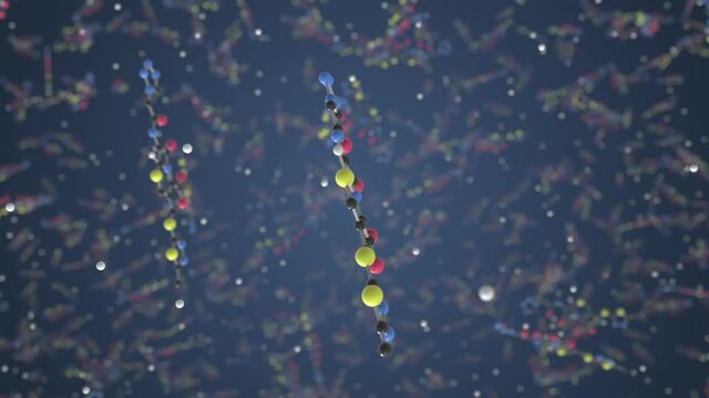 Molecule of Cefazolin. Molecular model, science related looping 3d animation