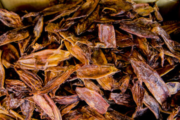 Dried seafood on the market in Bangkok, Thailand