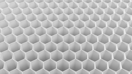 Abstract 3d background. White hexagon pattern