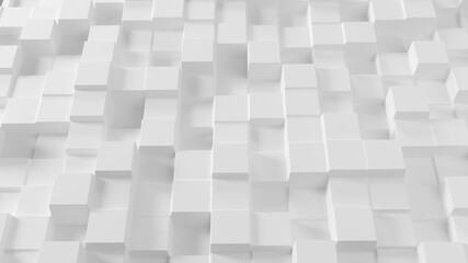 3d white background. Gray cube surface. Technology illustration render