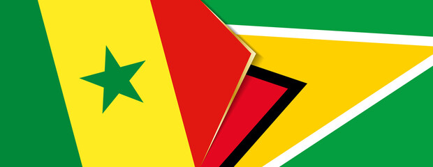 Senegal and Guyana flags, two vector flags.