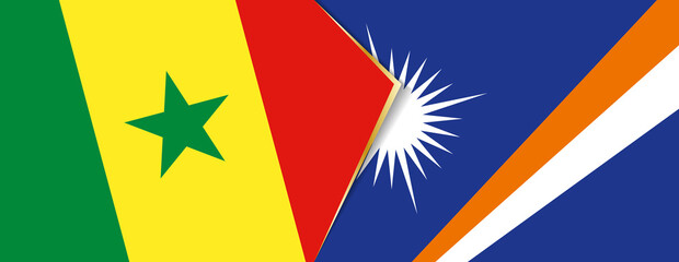 Senegal and Marshall Islands flags, two vector flags.