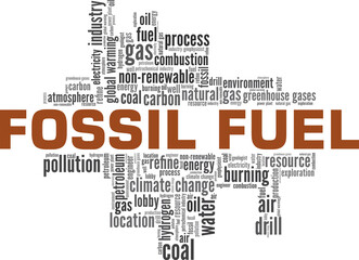 Fototapeta premium Fossil fuel vector illustration word cloud isolated on a white background.