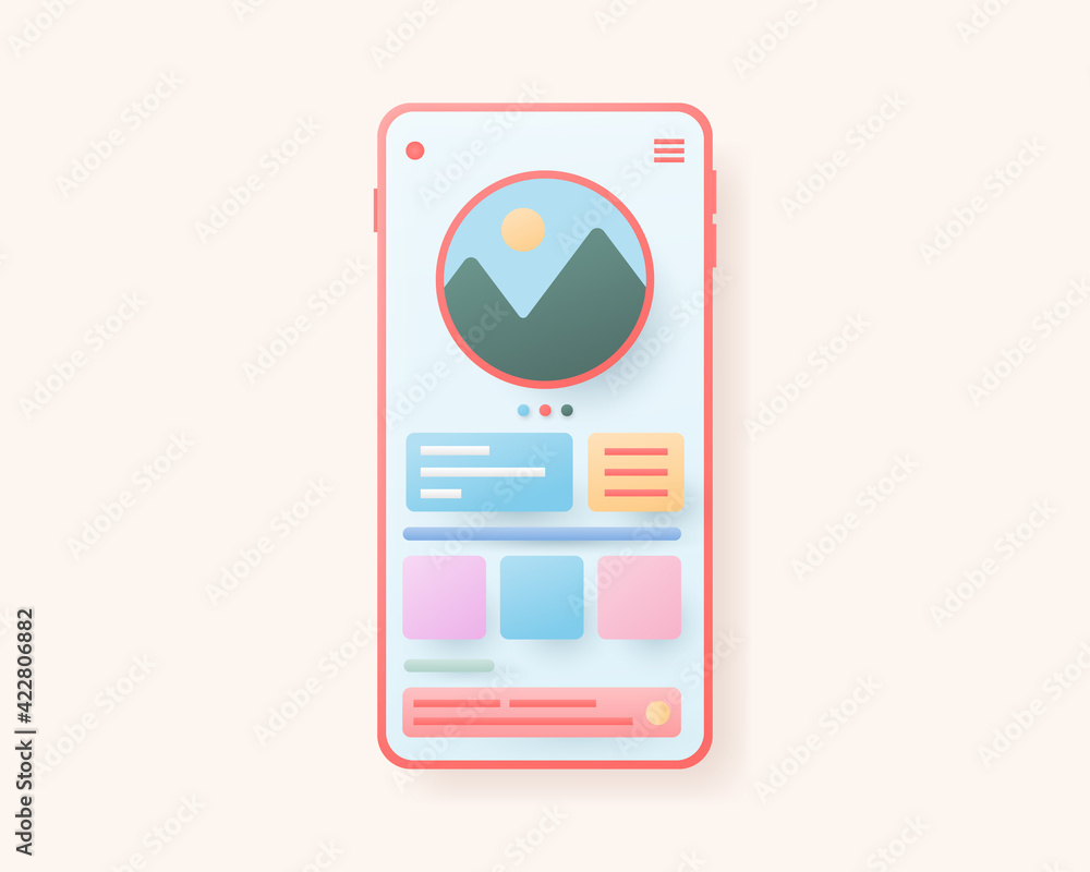 Poster mobile app development and web design concept. application interface. vector illustration.