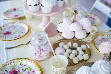 birthday cake and candy bar	
