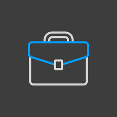 Briefcase vector icon isolated on the white