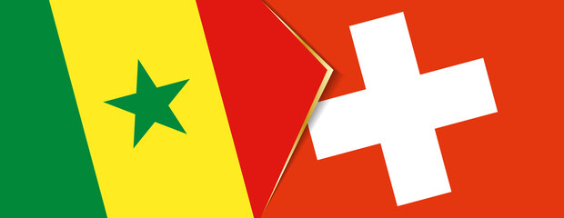 Senegal and Switzerland flags, two vector flags.