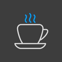 Coffee cup vector icon isolated on the white
