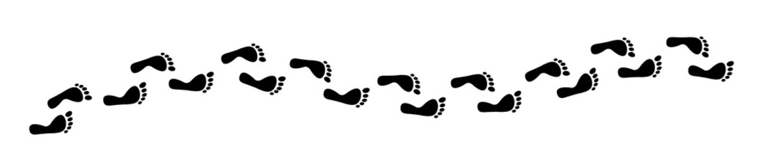 Different human footprints icon. Vector