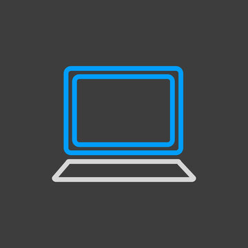 Laptop vector icon isolated on the white