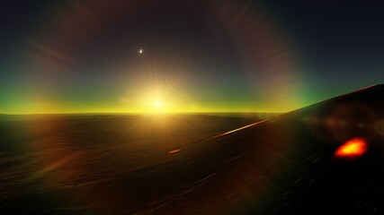 Fototapeta na wymiar view from a beautiful planet, beautiful space background 3d render