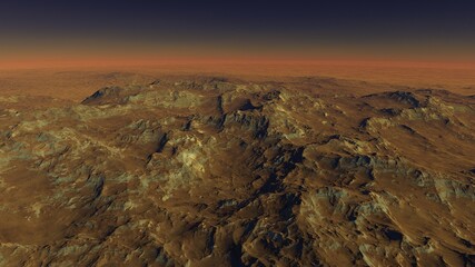 view from a beautiful planet, beautiful space background 3d render