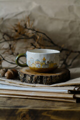 Handmade ceramic craft ware. Cup.