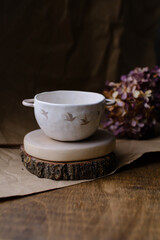 Handmade ceramic craft ware. Cup.