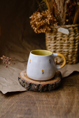 Handmade ceramic craft ware. Cup.