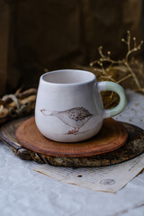 Handmade ceramic craft ware. Cup.