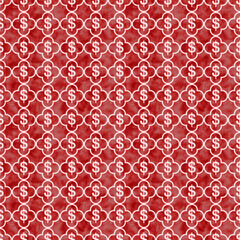 Illustration red dollar signs material pattern background that is seamless
