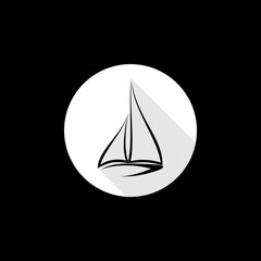 Boat logo icon isolated on dark background