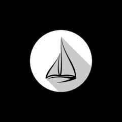 Boat logo icon isolated on dark background