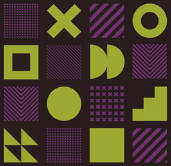 Obraz premium Minimalistic geometric seamless pattern in Scandinavian style. Abstract background with simple shapes and textures.