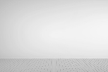 White empty space with parquet floors. Mockup template for display or montage of product. 3d rendering