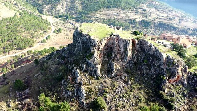 Riopar Viejo seen from the air (Spain)