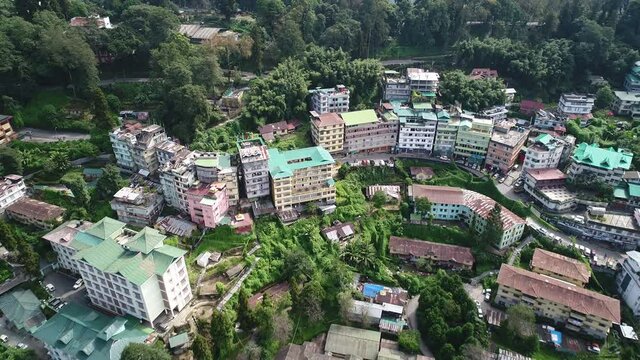 Ville de Gangtok dans le Sikkim en Inde vue du ciel