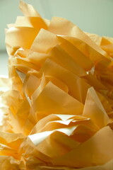 Golden Yellow Tissue Paper Flower Abstract
