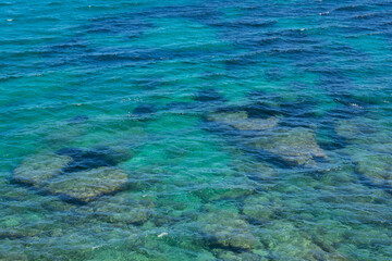 Fototapeta na wymiar fresh clean clear turquoise blue water texture for background