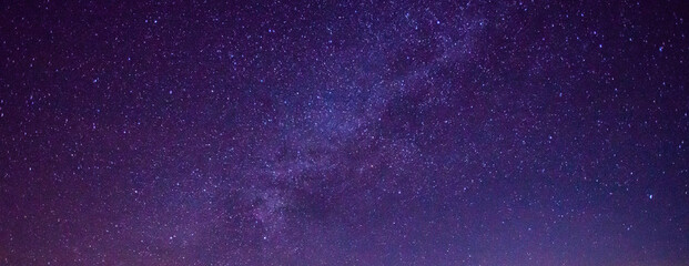 Panorama blue night sky milky way and star on dark background.Universe filled with stars, nebula...