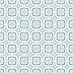Color ornament seamless pattern. Arabic tile. Vector abstract background.