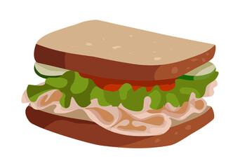 Sandwich bread illustration vector